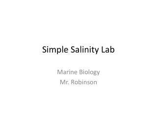 Simple Salinity Lab