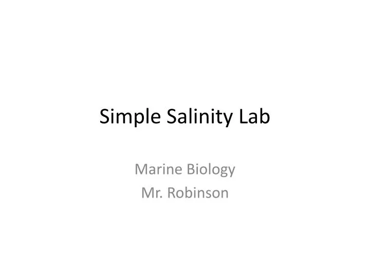 simple salinity lab