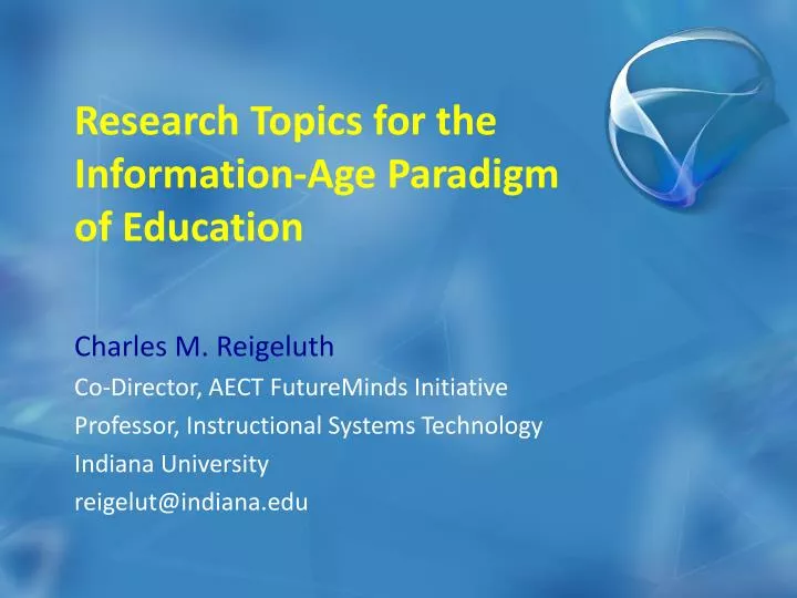 research topics for the information age paradigm of education