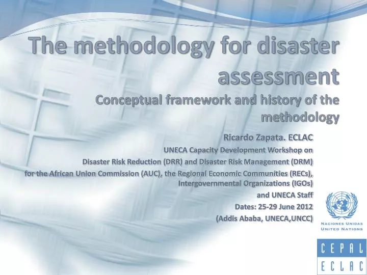 the methodology for disaster assessment conceptual framework and history of the methodology