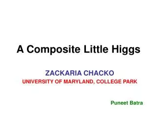 A Composite Little Higgs