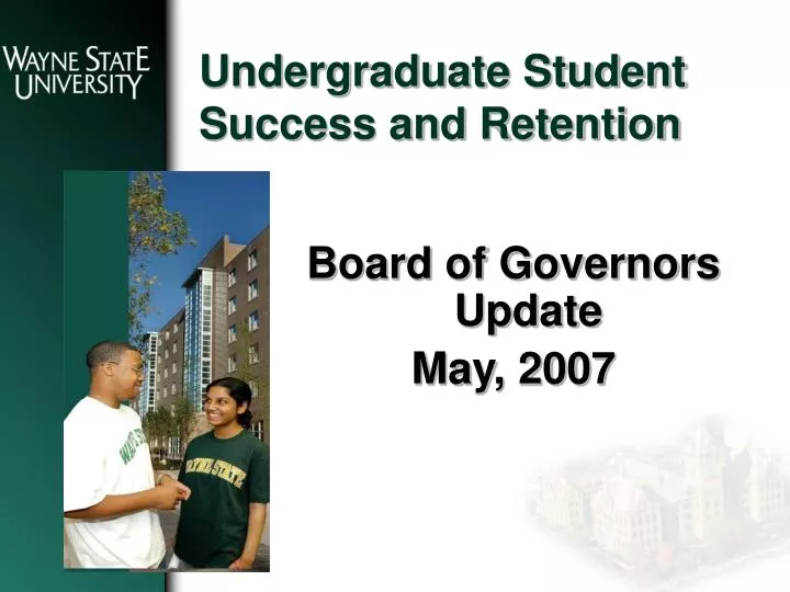 undergraduate student success and retention