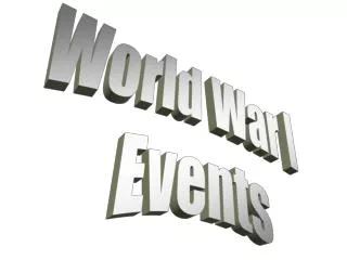 World War I Events