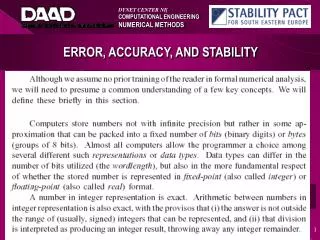 ERROR, ACCURACY, AND STABILITY