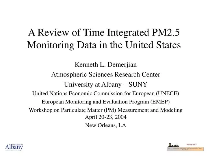 a review of time integrated pm2 5 monitoring data in the united states
