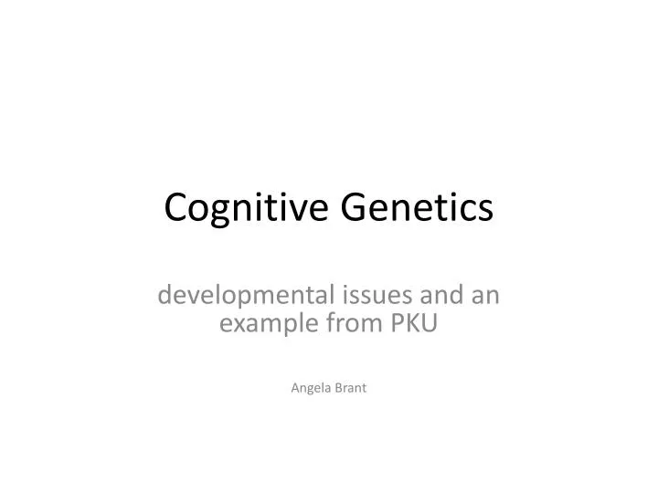 cognitive genetics