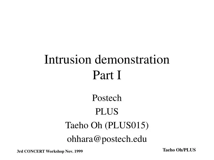 intrusion demonstration part i