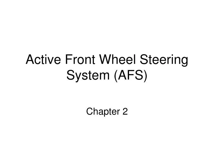 active front wheel steering system afs