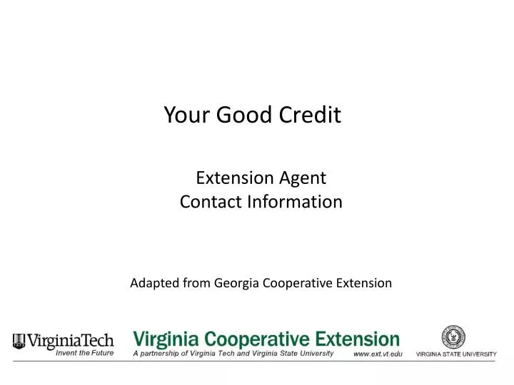 your good credit