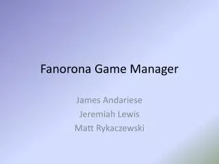 Fanorona Game Manager