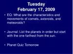 Tuesday February 17, 2009 - slide 1