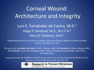 Corneal Wound: Architecture and Integrity