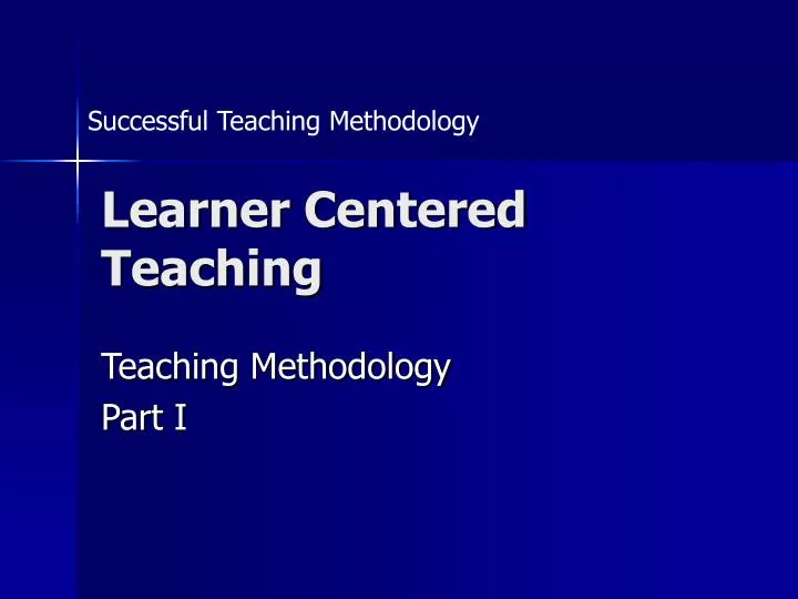 learner centered teaching