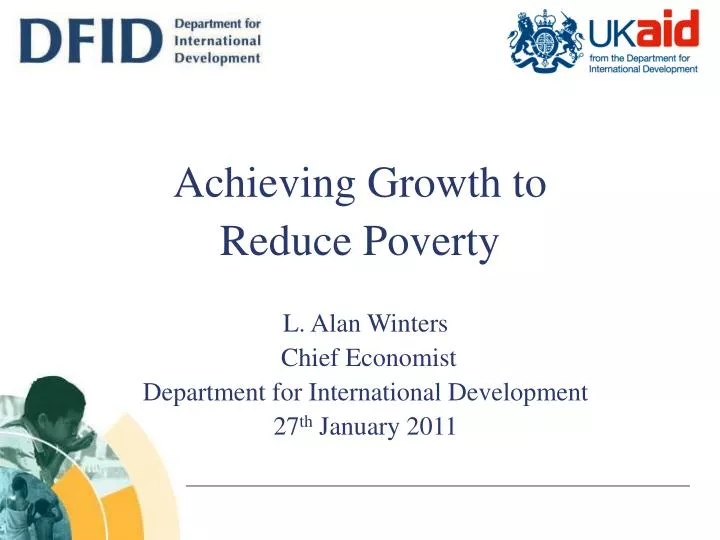l alan winters chief economist department for international development 27 th january 2011