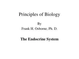 Principles of Biology