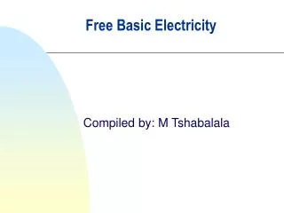 Free Basic Electricity