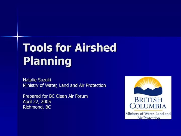 tools for airshed planning