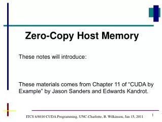 ITCS 6/8010 CUDA Programming, UNC-Charlotte, B. Wilkinson, Jan 15, 2011