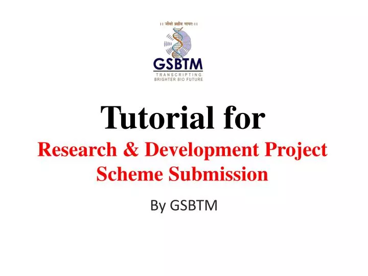 tutorial for research development project scheme submission