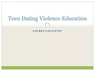 Teen Dating Violence Education