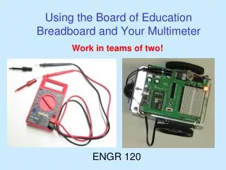 Using the Board of Education Breadboard and Your Multimeter