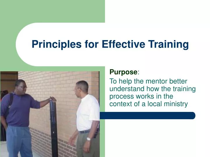 principles for effective training