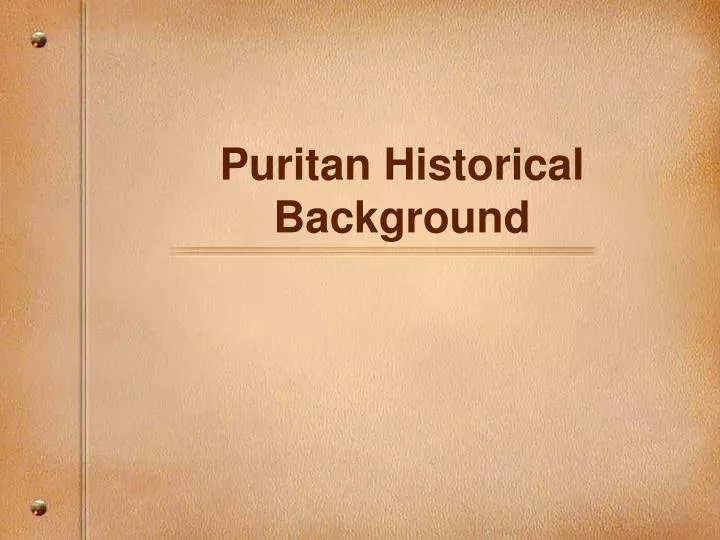 puritan historical background