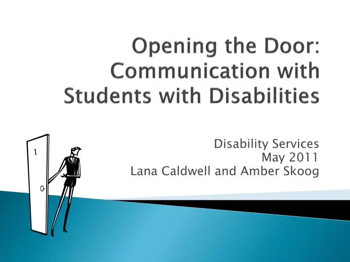 opening the door communication with students with disabilities