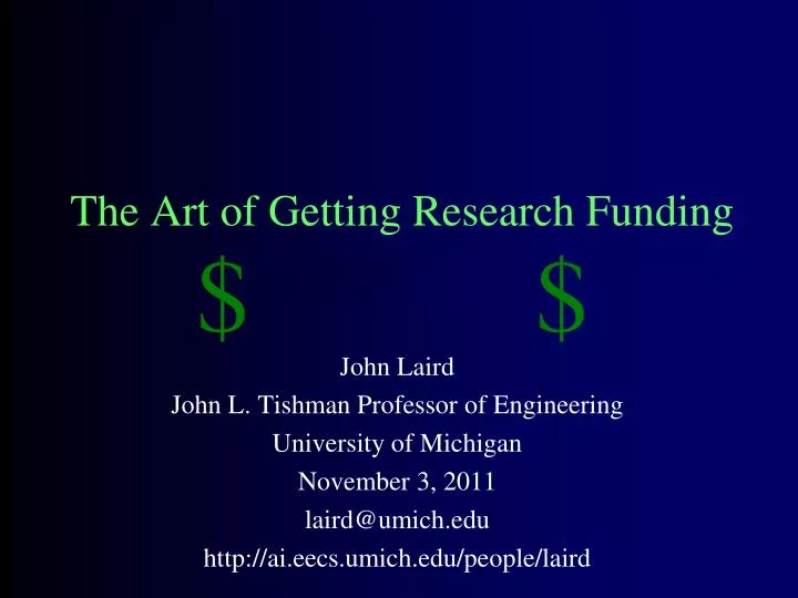 the art of getting research funding