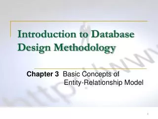 Introduction to Database Design Methodology