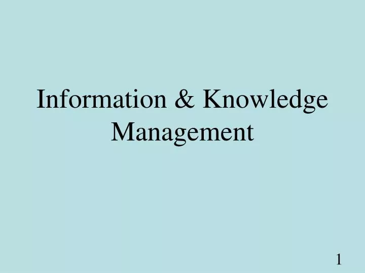 information knowledge management