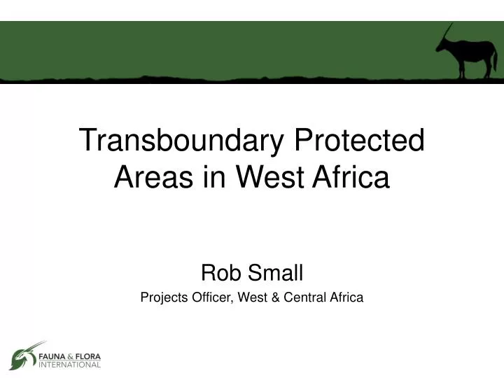 transboundary protected areas in west africa