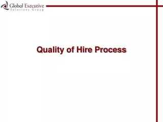Quality of Hire Process