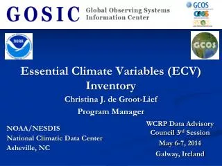 Essential Climate Variables (ECV) Inventory