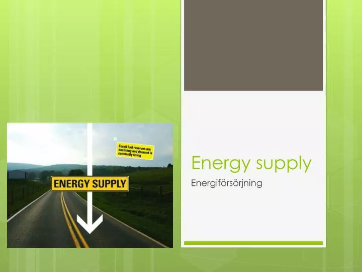 energy supply