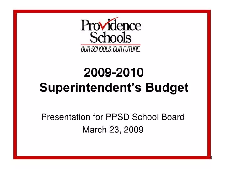 2009 2010 superintendent s budget