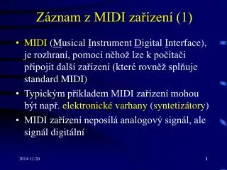 Záznam z MIDI zařízení (1)