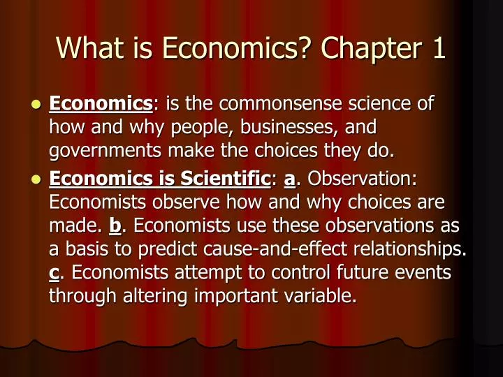 what is economics chapter 1