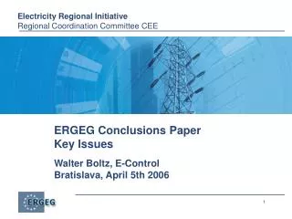 ERGEG Conclusions Paper Key Issues