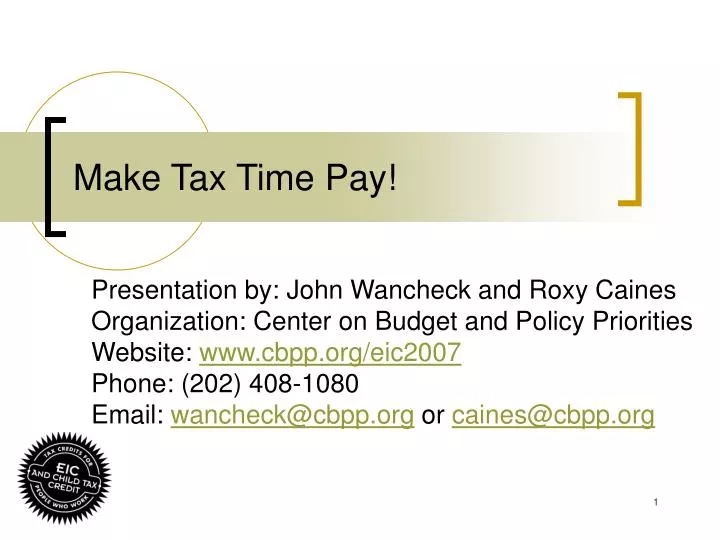make tax time pay