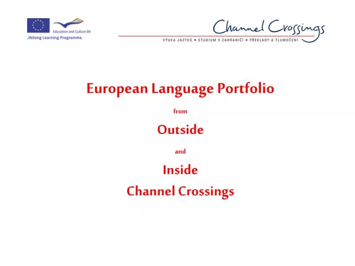 european language portfolio from outside and inside channel crossings