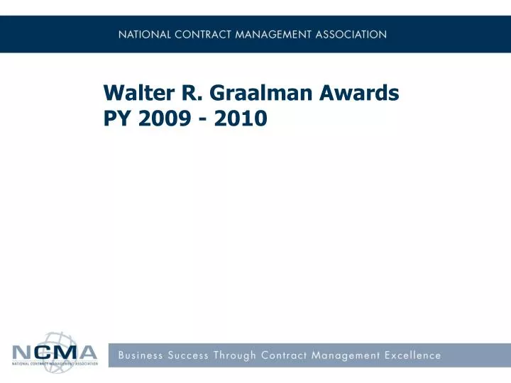 walter r graalman awards py 2009 2010
