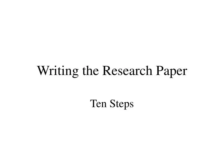 writing the research paper