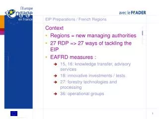 EIP Preparations / French Regions