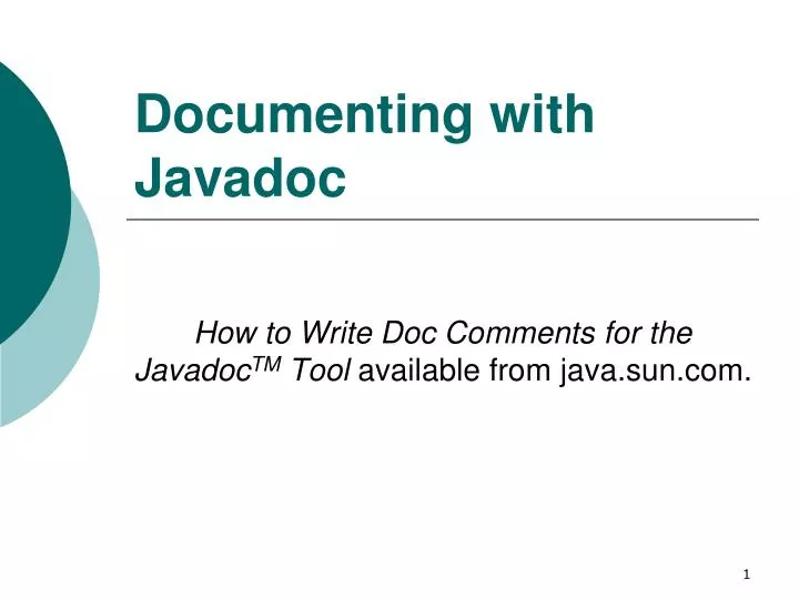 documenting with javadoc
