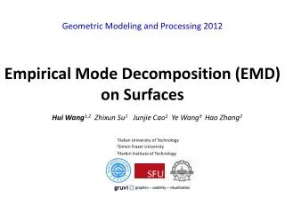 Empirical Mode Decomposition (EMD) on Surfaces