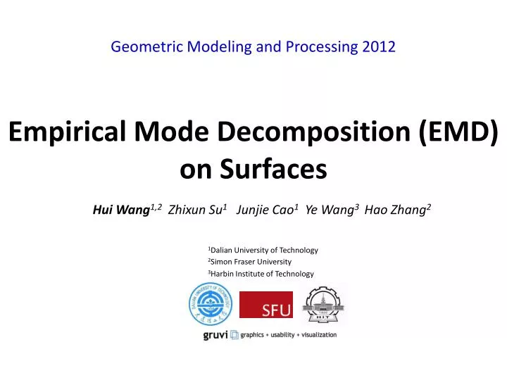 empirical mode decomposition emd on surfaces