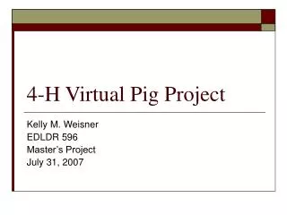 4-H Virtual Pig Project