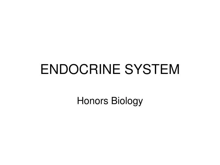 endocrine system