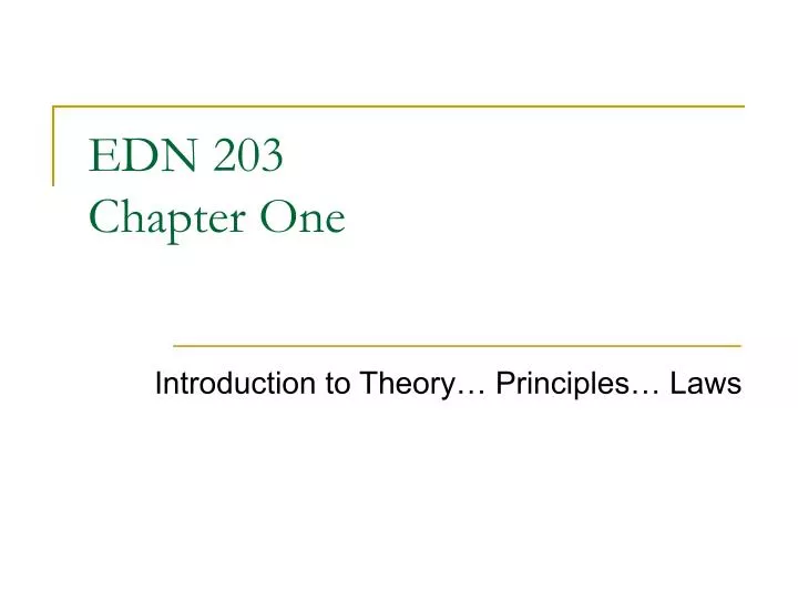 edn 203 chapter one